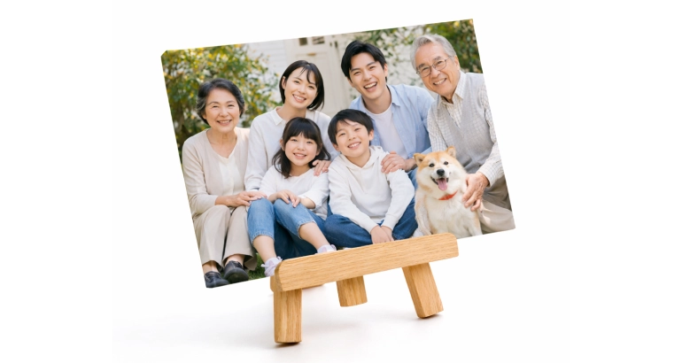 リビングの主役になる家族写真の記念キャンバス