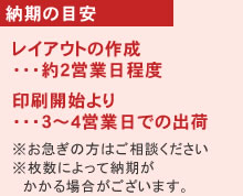 ポスターカレンダー納期につきまして