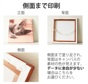 キャンバスプリントは側面まで印刷できます