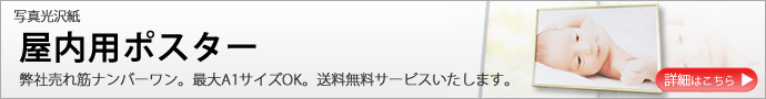 売れ筋ナンバーワンの人気商品。写真印刷に特化した屋内用ポスター