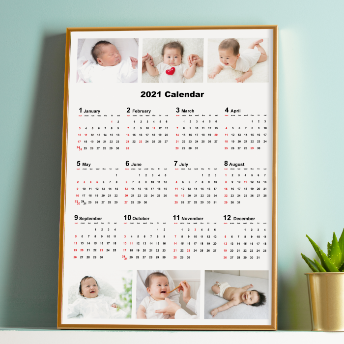 子供や家族の写真でカレンダー印刷