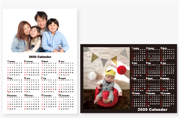 お気に入りの写真をテンプレートを選ぶだけでオリジナルカレンダー印刷