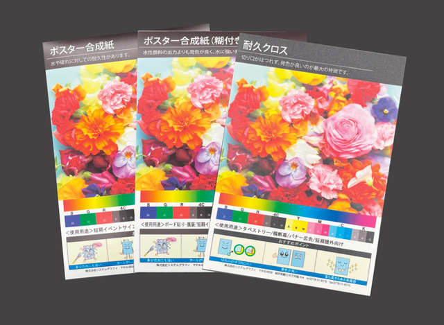 サンプル】屋外用ポスターセット（ポスター合成紙、耐久クロス